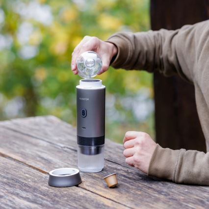 Aligator ACM002 - Cafetera portátil recargable PortaCaffé 3 en 1 72W/7500 mAh gris