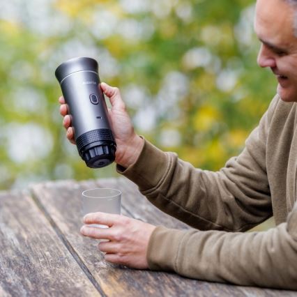 Aligator ACM002 - Cafetera portátil recargable PortaCaffé 3 en 1 72W/7500 mAh gris