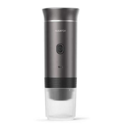 Aligator ACM002 - Cafetera portátil recargable PortaCaffé 3 en 1 72W/7500 mAh gris