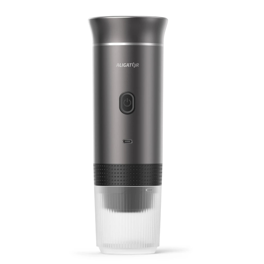 Aligator ACM002 - Cafetera portátil recargable PortaCaffé 3 en 1 72W/7500 mAh gris