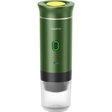 Aligator ACM003 - Cafetera portátil recargable de viaje PortaCaffé 3 en 1 72W/7500 mAh verde