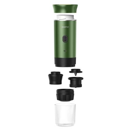 Aligator ACM003 - Cafetera portátil recargable de viaje PortaCaffé 3 en 1 72W/7500 mAh verde