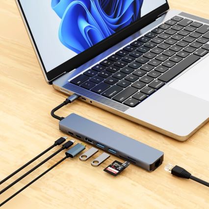 Aligator AHUB001 - Concentrador USB-C 8 en 1