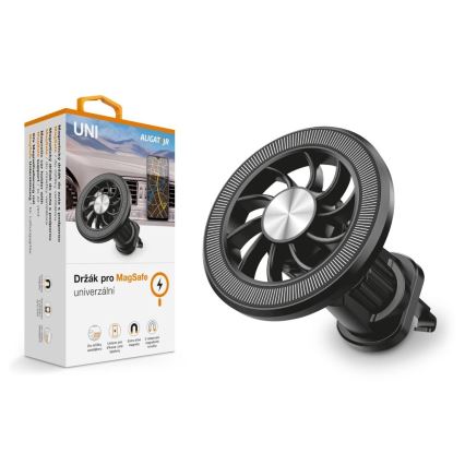 Aligator AMS06BK - Soporte magnético para teléfono de automóvil compatible con MagSafe, negro