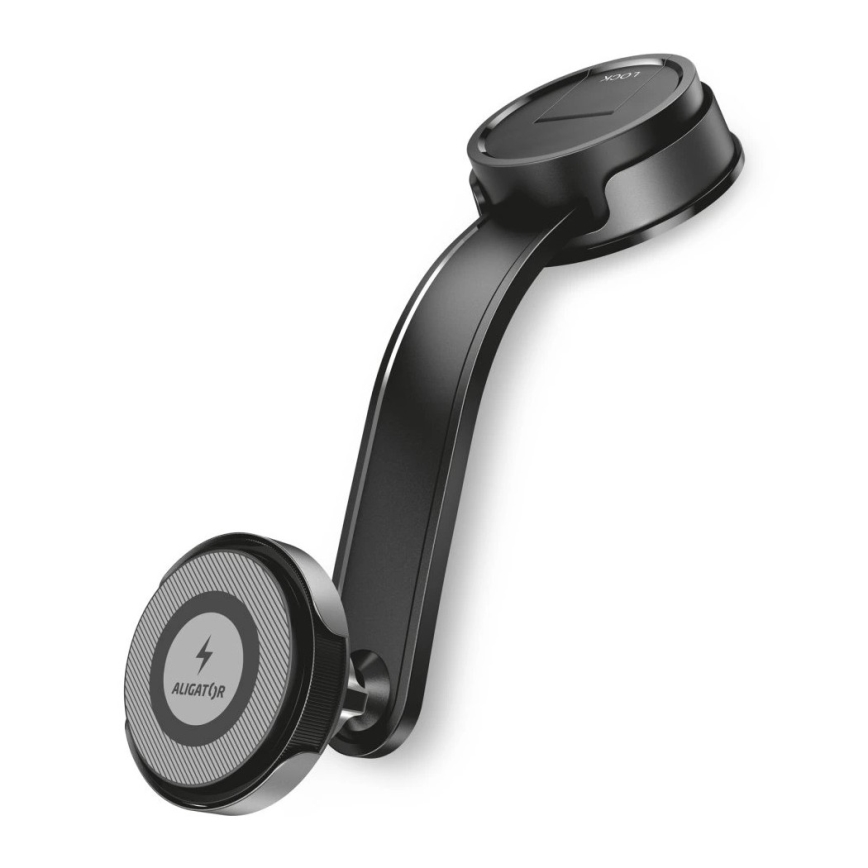 Aligator AMS07BK - Soporte de coche para teléfono con brazo flexible MagSafe, negro