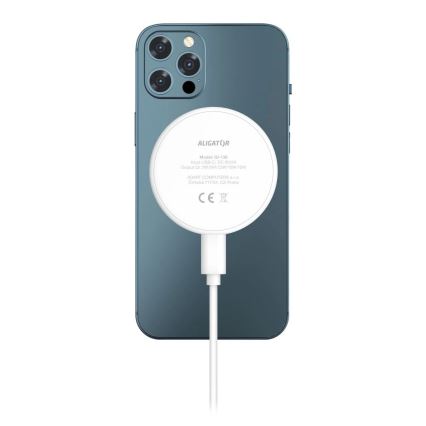 Aligator AMS08WT - Cargador inalámbrico MagSafe 3 en 1 de 15 W blanco