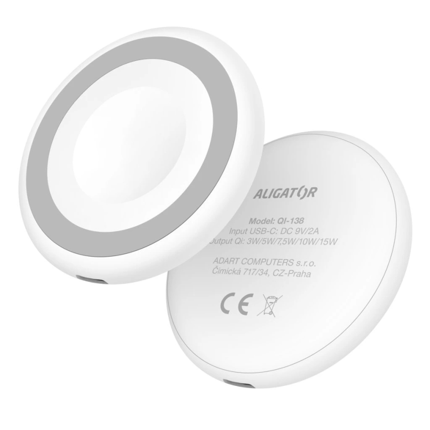 Aligator AMS08WT - Cargador inalámbrico MagSafe 3 en 1 de 15 W blanco
