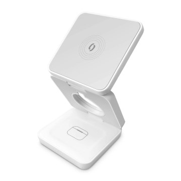 Aligator AMS09WT - Estación de carga inalámbrica MagSafe 3 en 1 15W blanca