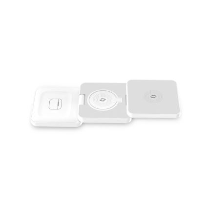 Aligator AMS09WT - Estación de carga inalámbrica MagSafe 3 en 1 15W blanca