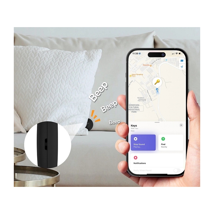 Aligator APD001 - Localizador Life Tag 1xCR2032 IP65 negro