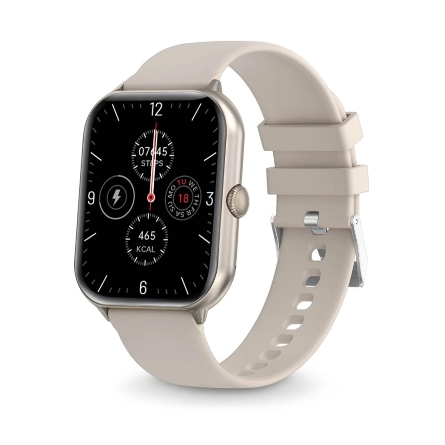 Aligator AW10SR - Reloj inteligente Watch GO 220 mAh IP67 color crema