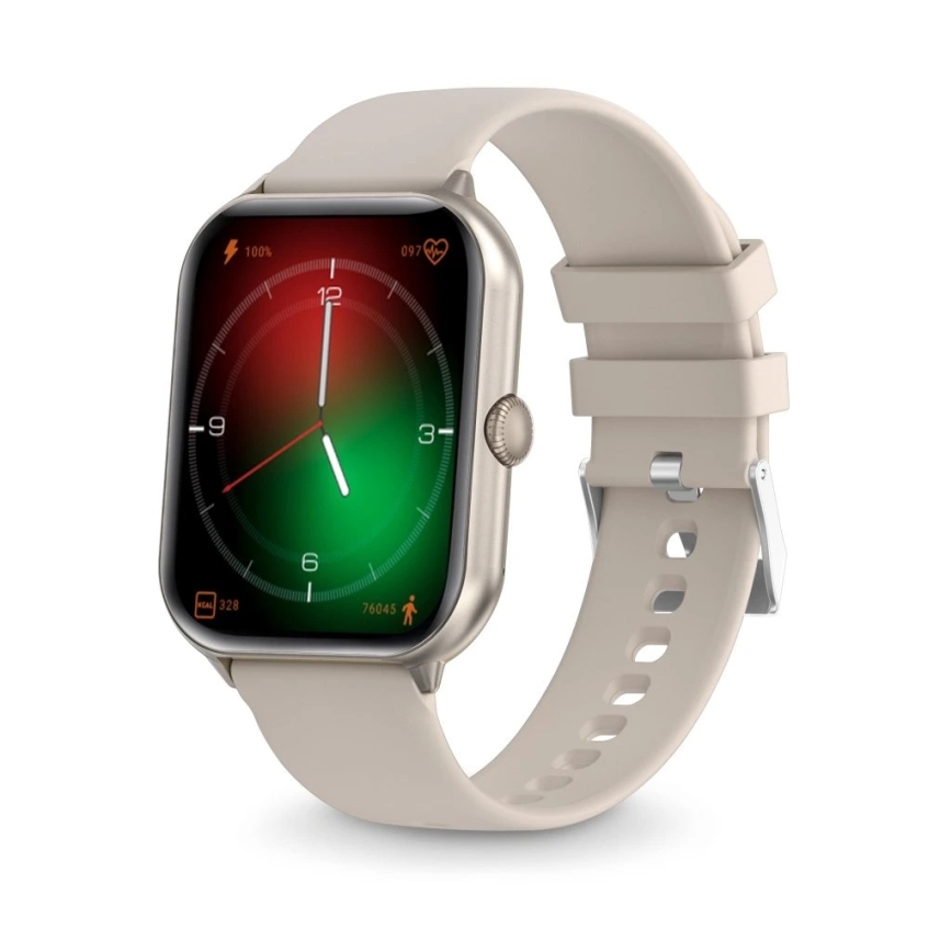 Aligator AW10SR - Reloj inteligente Watch GO 220 mAh IP67 color crema