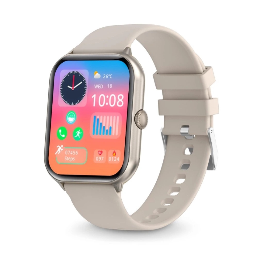 Aligator AW10SR - Reloj inteligente Watch GO 220 mAh IP67 color crema