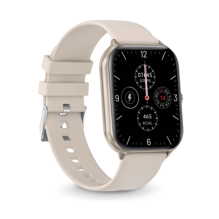 Aligator AW10SR - Reloj inteligente Watch GO 220 mAh IP67 color crema
