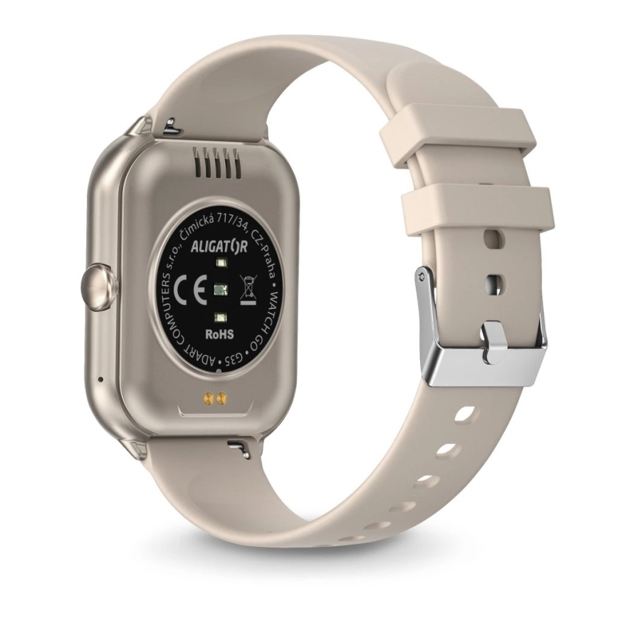 Aligator AW10SR - Reloj inteligente Watch GO 220 mAh IP67 color crema