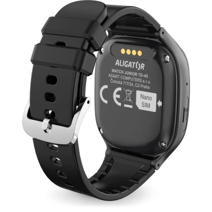 Aligator AW11BK - Reloj inteligente Watch Junior 2 450 mAh IP67 Wi‑Fi negro