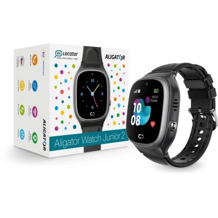 Aligator AW11BK - Reloj inteligente Watch Junior 2 450 mAh IP67 Wi‑Fi negro