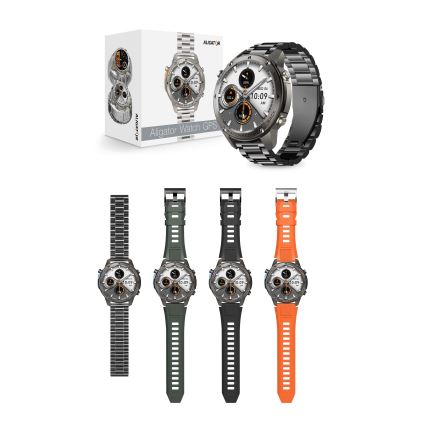 Aligator AW12BK - Reloj inteligente con GPS, batería 500 mAh, IP69K, negro