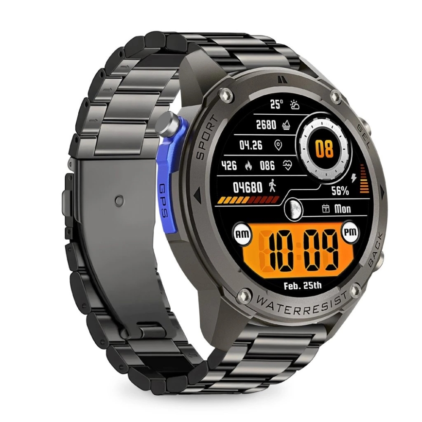 Aligator AW12BK - Reloj inteligente con GPS, batería 500 mAh, IP69K, negro