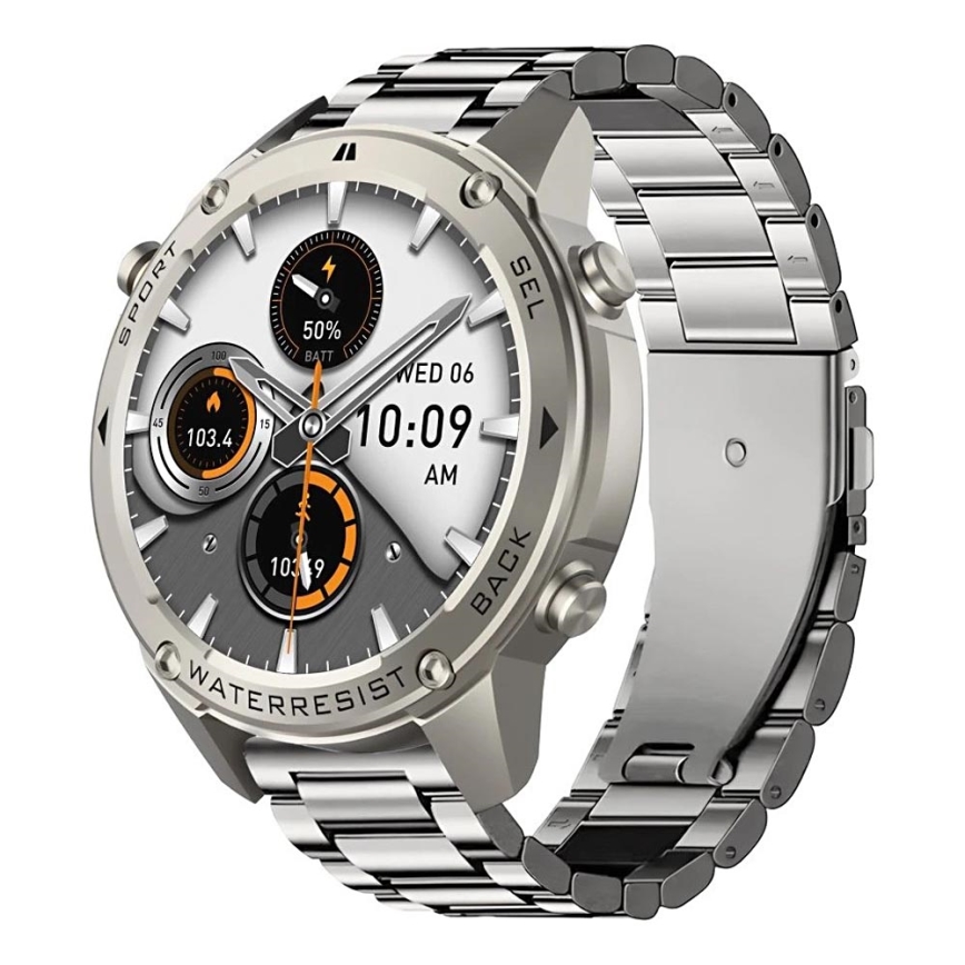 Aligator AW12SR - Reloj inteligente con GPS 500 mAh IP69K plateado