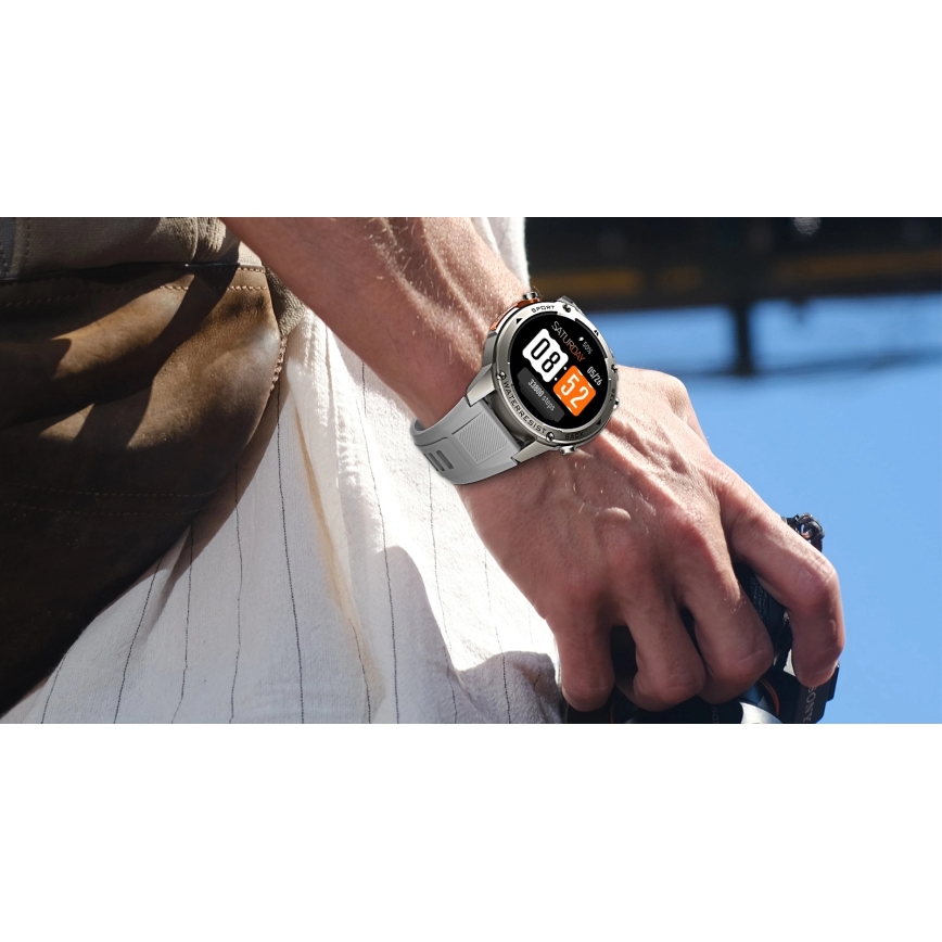 Aligator AW12SR - Reloj inteligente con GPS 500 mAh IP69K plateado