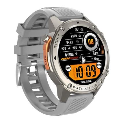 Aligator AW12SR - Reloj inteligente con GPS 500 mAh IP69K plateado