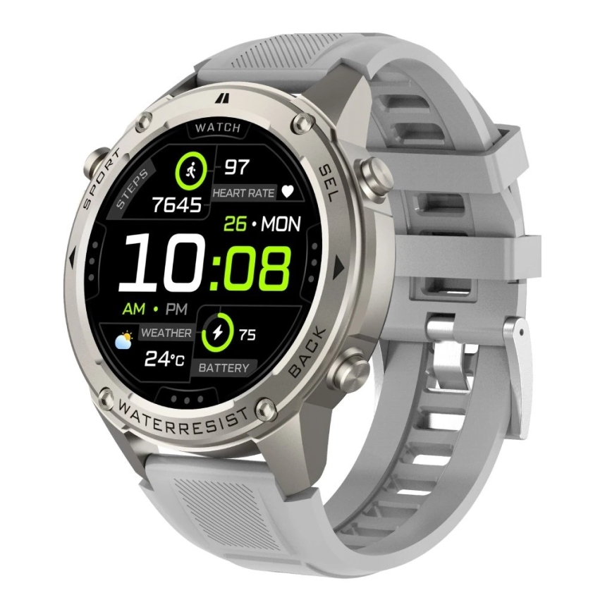 Aligator AW12SR - Reloj inteligente con GPS 500 mAh IP69K plateado