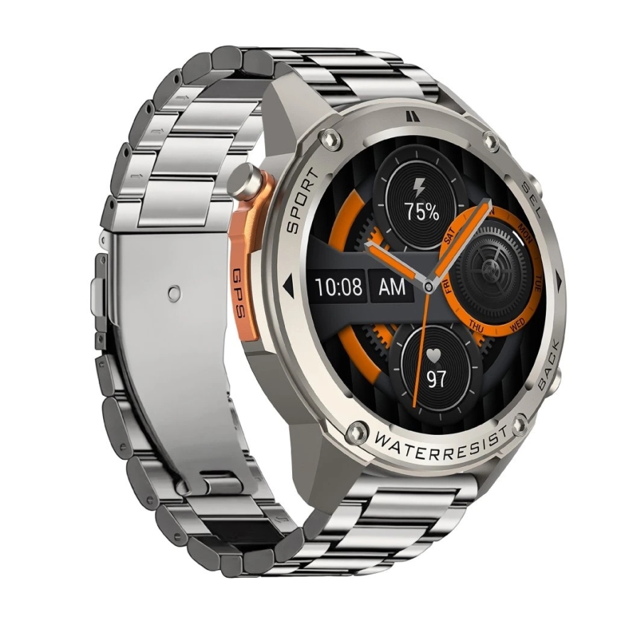 Aligator AW12SR - Reloj inteligente con GPS 500 mAh IP69K plateado