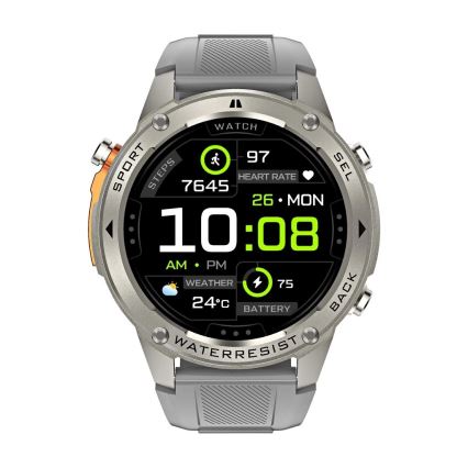 Aligator AW12SR - Reloj inteligente con GPS 500 mAh IP69K plateado