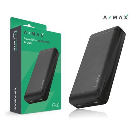 Aligator AX0004 - Batería externa A-MAX 20000 mAh 3,7 V negra