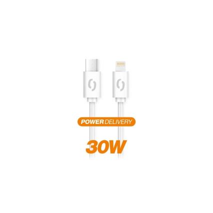 Aligator DATKP51 - Cable USB USB-C/Lightning 30 W Power Delivery 1,5 m blanco