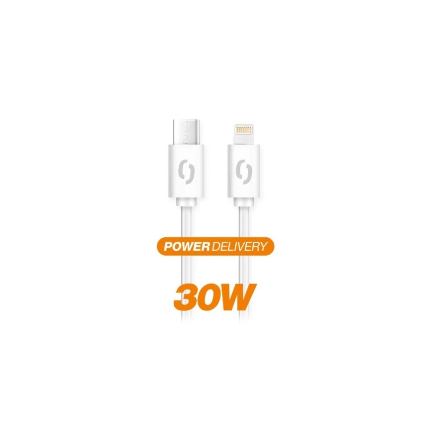 Aligator DATKP51 - Cable USB USB-C/Lightning 30 W Power Delivery 1,5 m blanco