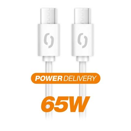 Aligator DATKP55 - Cable USB USB-C / USB-C con Power Delivery de 65 W, 0,5 m, blanco