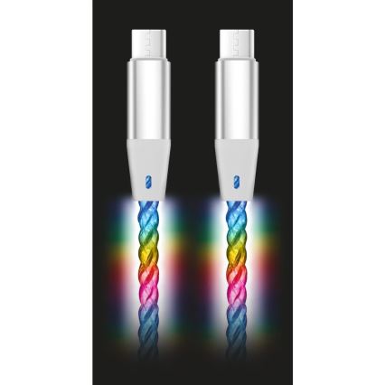 Aligator DATKP62 - cable USB-C a USB-C con iluminación LED, 65W Power Delivery, 1,2 m