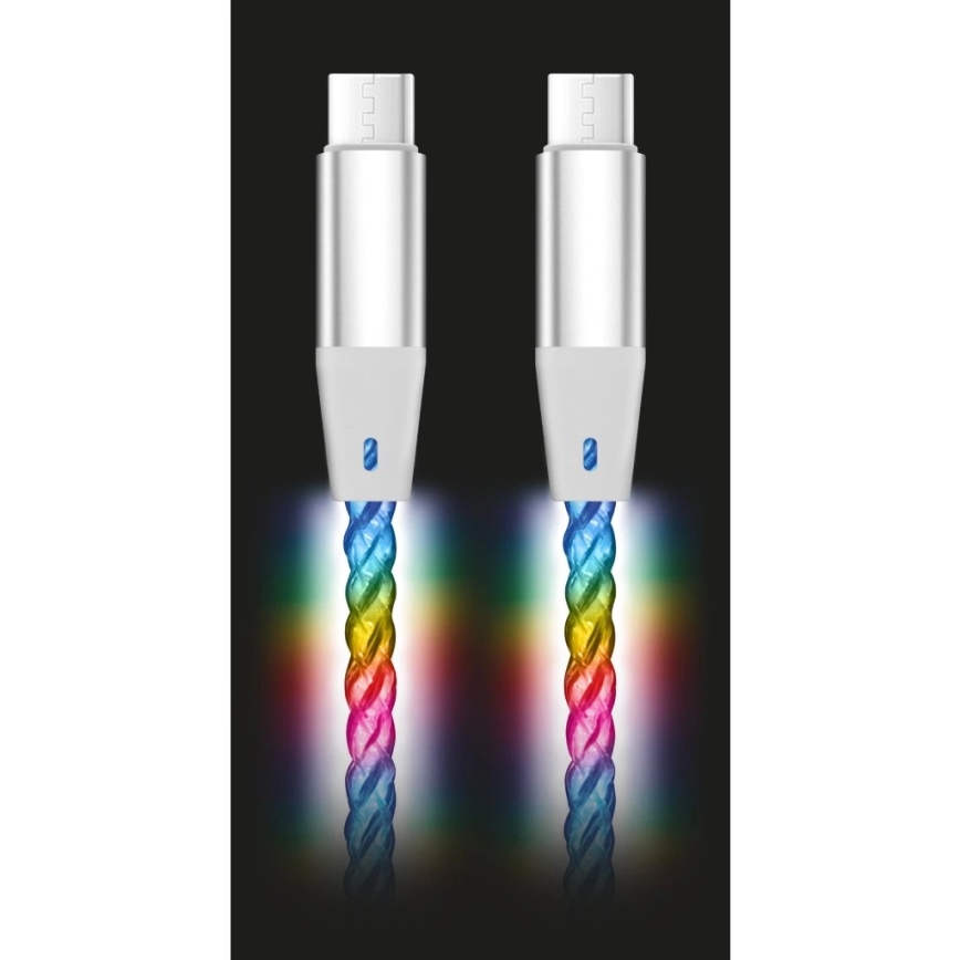 Aligator DATKP62 - cable USB-C a USB-C con iluminación LED, 65W Power Delivery, 1,2 m