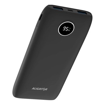 Aligator PBPD10BK - Batería externa con pantalla LCD y Power Delivery 10000 mAh/20W/3,7V, negro
