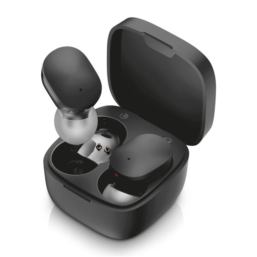 Aligator TWS05 - Auriculares inalámbricos Pods LITE 200 mAh + 2x 30 mAh negros