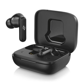 Aligator TWS07 - Auriculares inalámbricos tipo Pods con pantalla LCD y ANC (cancelación activa de ruido), 400 mAh + 2x 40 mAh, negro
