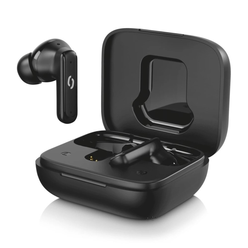 Aligator TWS07 - Auriculares inalámbricos tipo Pods con pantalla LCD y ANC (cancelación activa de ruido), 400 mAh + 2x 40 mAh, negro