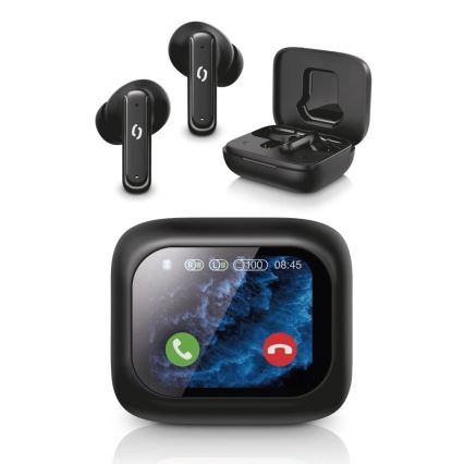 Aligator TWS07 - Auriculares inalámbricos tipo Pods con pantalla LCD y ANC (cancelación activa de ruido), 400 mAh + 2x 40 mAh, negro