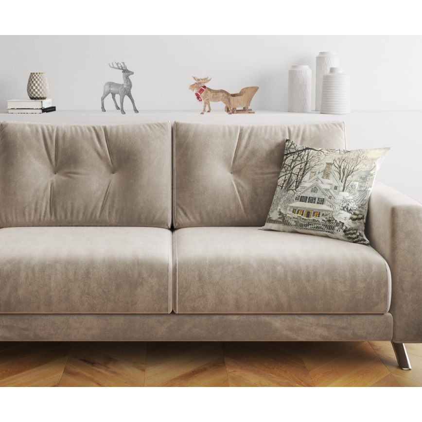 Almohada decorativa 43x43 cm beige