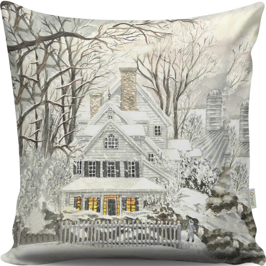 Almohada decorativa 43x43 cm beige