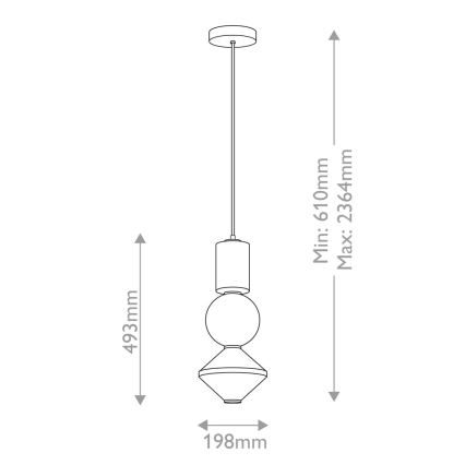Alora Mood - Lámpara colgante LED con cable BIJOU LED/20W/230V 3000K dorada