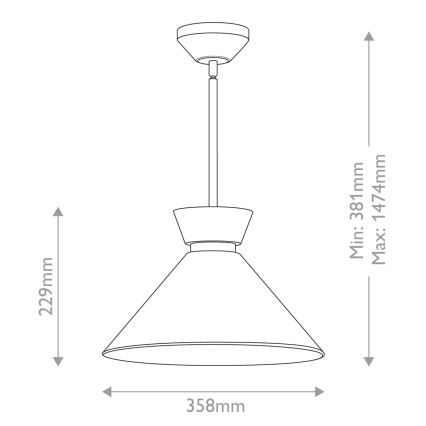 Alora Mood - Lámpara colgante con varilla HALSTON 1xE27/60W/230V dorada