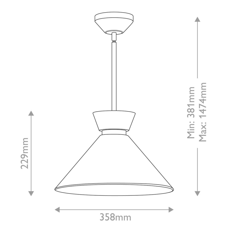 Alora Mood - Lámpara colgante con varilla HALSTON 1xE27/60W/230V dorada