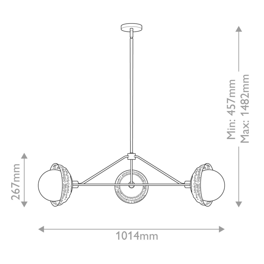 Alora Mood - Lámpara de techo con varilla PERTH 3xE14/40W/230V dorada