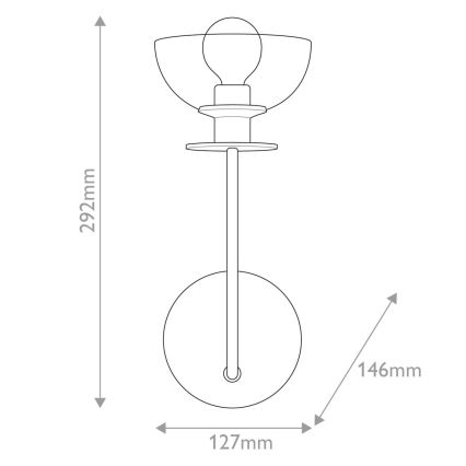 Alora Mood - Lámpara de pared SYLVIA 1xE14/40W/230V dorada
