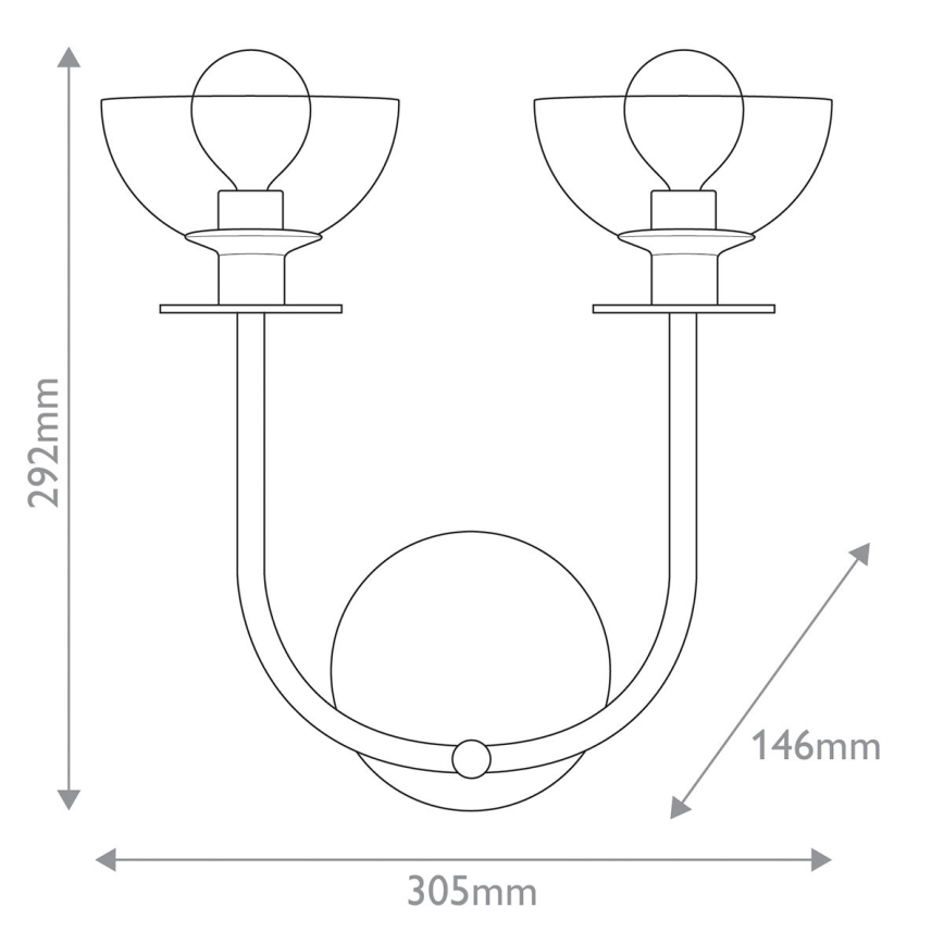 Alora Mood - Aplique de pared SYLVIA 2xE14/40W/230V dorado