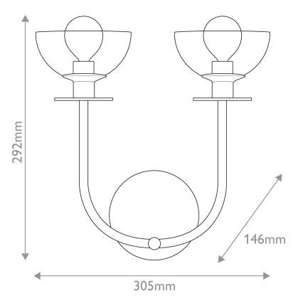 Alora Mood - Aplique de pared SYLVIA 2xE14/40W/230V negro