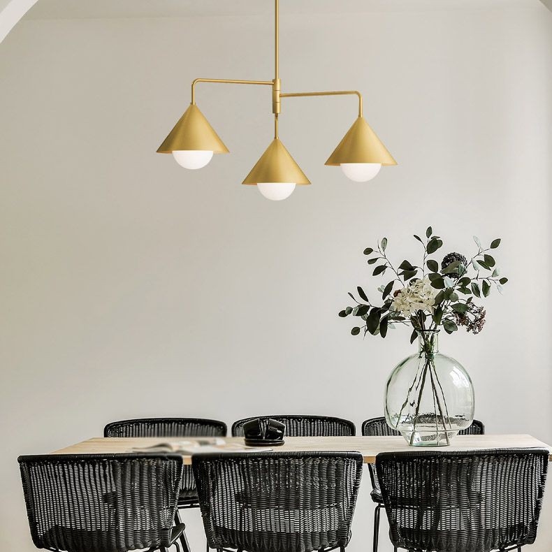 Alora Mood - Lámpara colgante con varilla REMYCK 3xE27/60W/230V dorada